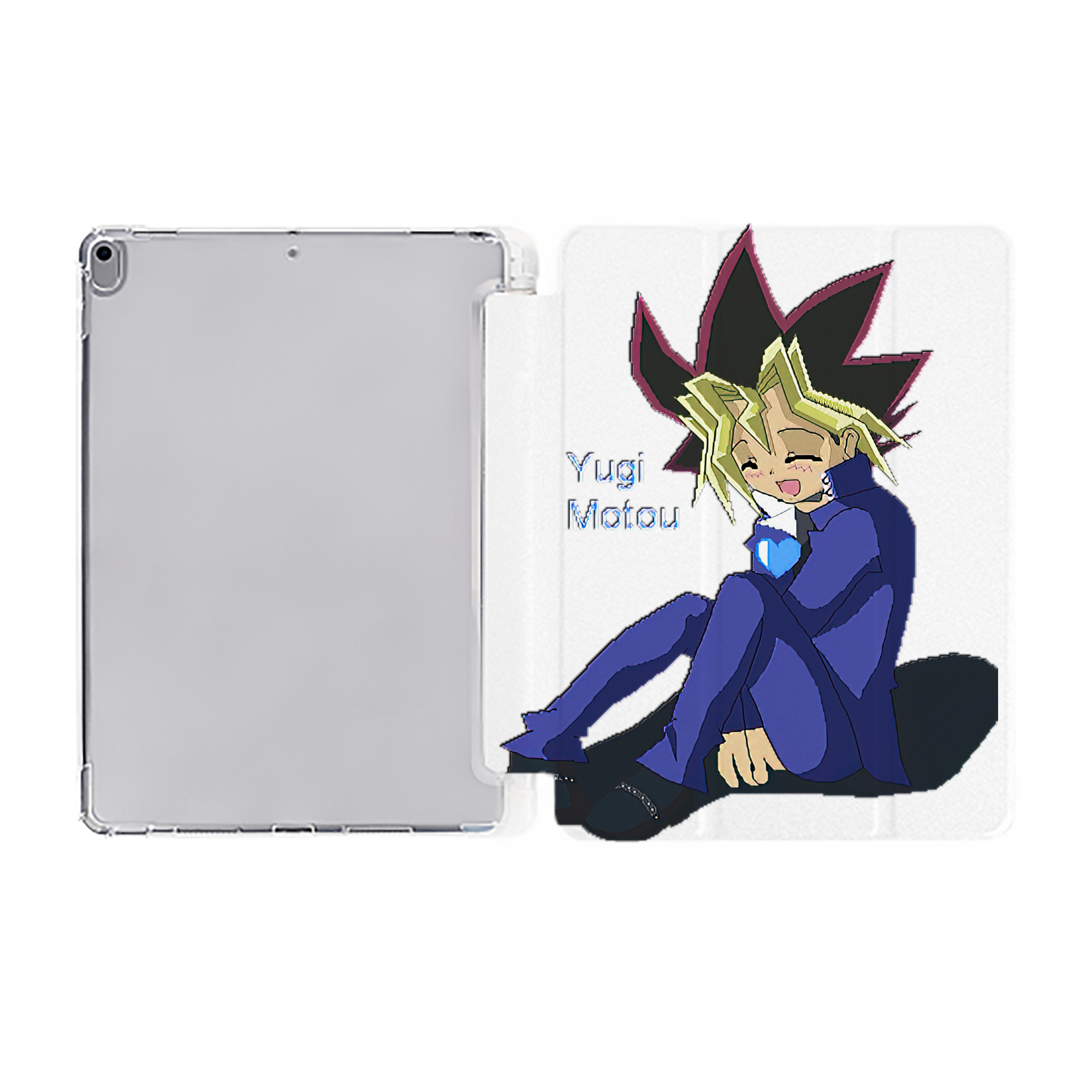（画像用） 遊☆戯☆王 Yu-Gi-Oh! IPad ケース ペン収納付き 三つ折りスタンド PUレザー×シリコン 対応機種9.5/10.5/10.9インチ